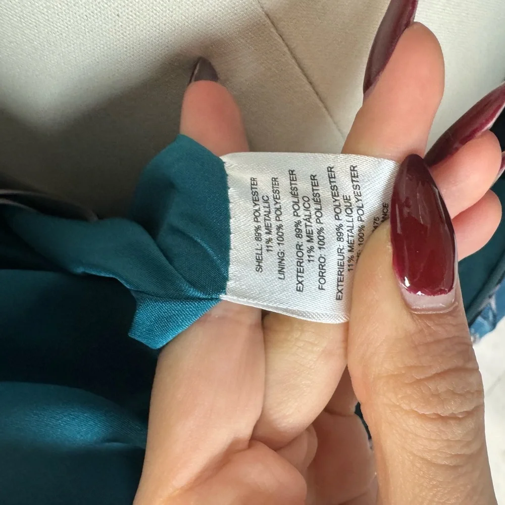 Tahari Teal floral midi dress size 16 e103-15 with tags - Picture 6 of 8